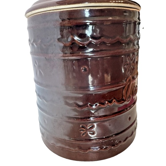 Marcrest Stoneware 1950's Brown Cookie Jar Daisy and Dot MCM Boho Cottage Core - Picture 10 of 10